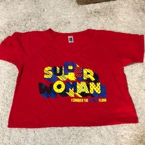 Zumba crop top super woman workout top